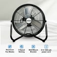 thumbnail image 2 of Hurricane Pro Series 16 Inch High Velocity Metal Orbital Floor Fan, Black, 2 of 9