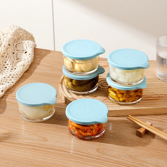 Bocaux en Verre de 8 Oz avec Couvercles Petits Contenants Alimentaires pour Bol Petit Bol Salé Scellé Boîte à Lunch Fraîche Mini Tasse de Yogourt Bol d'Assaisonnement pour Bureau Bol à Trempette en Verre avec Couvercle Contenant Liquidation