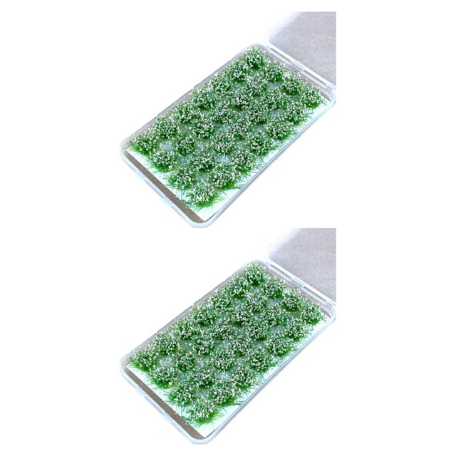Transemion 28pieces Educational And Easy To Miniature Grasses Tufts For DIY Projects Realistic Detail Plastic Rose powder 2Set