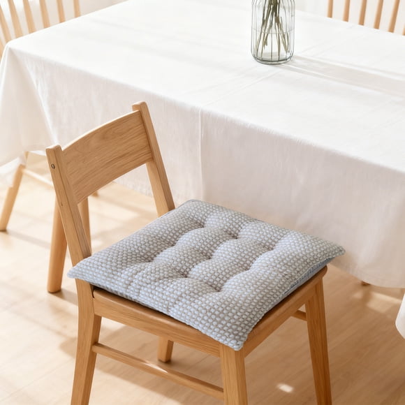 Coussin de Siège d'Hiver en Peluche Carré / Coussin de Chaise en Polyester Doux avec Endos Antidérapant / Coussin Dossier Confortable pour la Maison, le Bureau, la Salle à Manger, le Dortoir