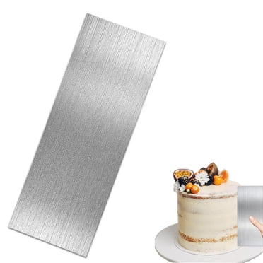 1 Pc 8.6 Inch Stainless Steel Cake Scraper,Cake Metal Scraper for Baking,Sided Patterned Edge Smoother Scraper,Frosting Cake Modelling Scraper,Smoother Leveler Scraper for Cream Cake