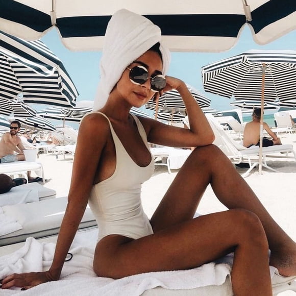 Bathing Suits One Piece Women Retro Elastic High Cut Low Back Piece Swimwear Bathing Suits