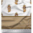 thumbnail image 3 of Soimoi Polyester Crepe Fabric Floral & Leaves Panel Printed Fabric 1 Yard 52 Inch Wide, 3 of 3