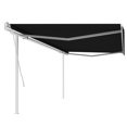 thumbnail image 1 of vidaXL Manual Retractable Awning with Posts 5x3 m Anthracite, 1 of 5