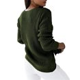 thumbnail image 3 of LUXUR Chandails Tricotés Épais pour Femmes Tricot Chic Chandail Vert Armée P, 3 of 3