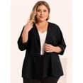 thumbnail image 2 of GRACE & GRANDEUR Blazer Péplum Uni à Volants Froncé à Col en V pour Femme Grande Taille, 2 of 6