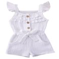 thumbnail image 1 of Toddler Baby Girls Fly Sleeve Ruffled Waistband Romper Outfits, 1 of 4