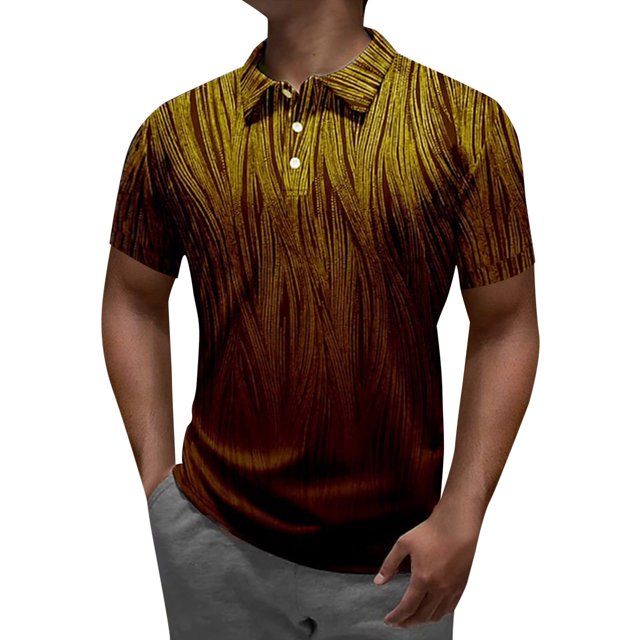 BOBOGOJP Polo pour Hommes Polo de Performance Extérieur Manches Courtes, Évacuation de l'Humidité (Jaune,m)