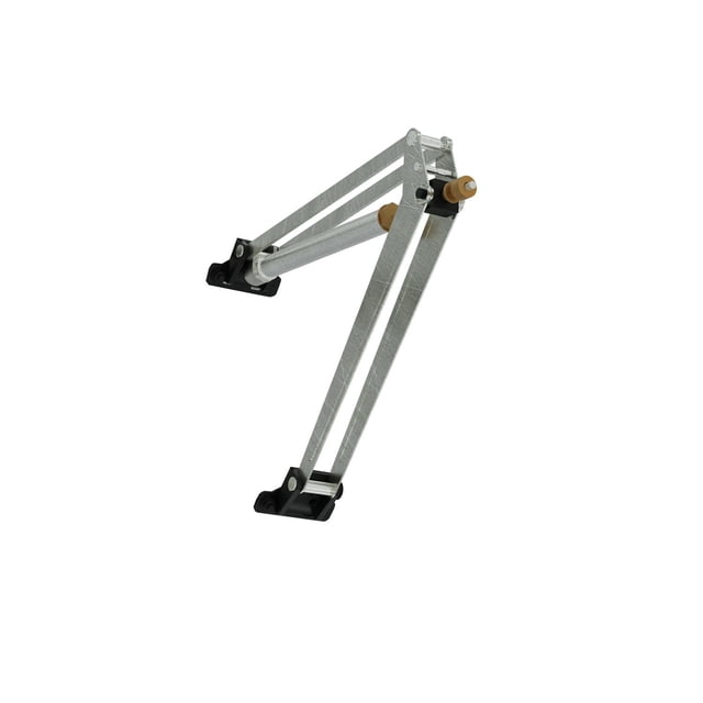Canopia by Palram Ouvre-vent Automatique pour Serre avec Bras en Métal Argenté et points Pivotants en Bois, Conçu pour Ouvrir et Fermer Automatiquement les Évents de Toit pour la ventilation et la Régulation de la Température dans les Serres Sans Électricité, Illustré sur Fond Blanc.