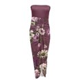 thumbnail image 3 of Birdeem Womens Summer Print Strapless Long Dress Beach Split Dress Party Club Dress, 3 of 5
