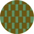 thumbnail image 1 of Ahgly Company Tapis de Zone Rond d'Intérieur Lavable à la Machine, Style Transitionnel, Vert Oignon Vert, 3 Pieds Rond, 1 of 7