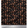 thumbnail image 1 of Soimoi Black Poly Georgette Fabric Santa Cap & Tree Christmas Fabric Prints By Yard 42 Inch Wide, 1 of 3