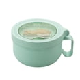thumbnail image 1 of Green Soup Mug With Handle Leakproof Lid Microwave Safe Plastic Bowl For Ramen Noodles Heat-Resistant Kitchenware Easy Grip Design Compact Storage Dishwasher Friendly Office Lunch Containe, 1 of 6
