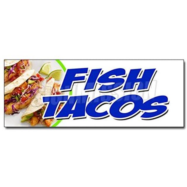 SignMission B-Fish Tacos Fish Tacos Banner Sign - Fried Grilled Fresh Tasty Guacamole Burrito