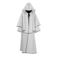 thumbnail image 2 of yingyy Halloween Cloak Hooded Scary Cape Solid Color Robe Costume Carnival White XL, 2 of 6