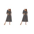 thumbnail image 3 of yingyy 1/2/3 Polyester Robe de Nuit pour Femmes Décontractée de Remplacement Col Rond Manches Longues Double Poche Respirante Peignoir de Maison Vêtement de Nuit Noir m 2 Pcs, 3 of 6