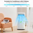 thumbnail image 2 of 8000BTU Portable Air Conditioner, 4-in-1 Air Conditioner Cooling for Room Spaces up to 230sq.ft, Multi-function & Powerful AC Unit w/Sleep Mode, 24H Timer & Window Venting Kit, White, 2 of 8