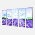 thumbnail image 2 of Blue Lavender Fields Watercolor - Landscape Canvas Art Print, 2 of 3