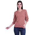 thumbnail image 2 of Moomaya Printed Ruffle Shirt Women Party Top Short T-Shirt Top Summer Clothing, 2 of 4