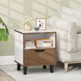 thumbnail image 2 of Gymax Nightstand Mid Century Modern Bedside Table w/ Drawer Open storage Shelf, 2 of 8