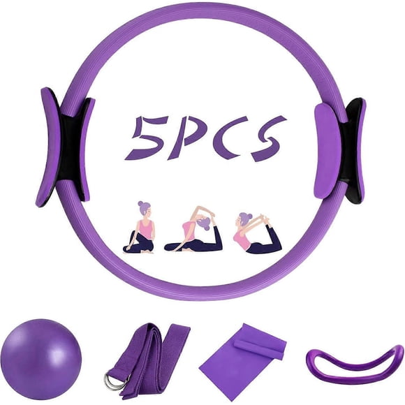 Ensemble de 5 Bagues de Pilates 14 tum Yoga Entraînement Physique Cercle Magique Pilates Configuration pour l'Ourlet Trousse D\'entraînement Physique - Parfait
