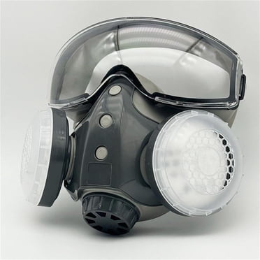 Wide View Full Face Mask for Painting Spraying Woodworking - Lightweight Gas Dust Protective Respirator for Chemical Lab Industrial Use