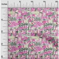 thumbnail image 2 of oneOone Viscose Chiffon Pink Fabric Writing Text Dress Material Fabric Print Fabric By The Yard 42 Inch Wide, 2 of 4