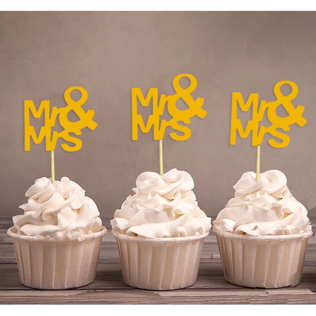 Darling Souvenir Wedding Cupcake Toppers Party Dessert Decorations - Pack Of 20