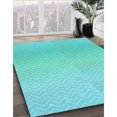 thumbnail image 3 of Ahgly Company Machine Washable Indoor Rectangle Transitional Turquoise Green Area Rugs, 2' x 5', 3 of 7