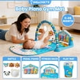 thumbnail image 3 of IMGadgets Baby Play Mat with 360° Rotating Musical Piano (Blue) | 4-in-1 Fitness Activity Rack with Removable Rattles & Hanging Toys | Extra-Soft Tummy Time Mat | Newborn Baby Essentials, 3 of 9