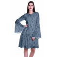 thumbnail image 1 of Moomaya Robe d'Été Fluide à Manches Longues Imprimée pour Femmes, Longueur Genou, Évasée, 1 of 6