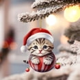 thumbnail image 2 of WIFKLSIIPG 2D Acrylic Funny Cat Christmas Tree Ornament Cat Acrylic Ornament Acrylic Double Printing Funny Christmas Pendant Christmas White Elephant Gift 2D Fun Pendant, 2 of 5