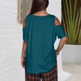 thumbnail image 4 of Meichang Hauts à Épaules Dénudées pour Femmes Chemises Basiques Manches Courtes Encolure Dégagée T-Shirts à Anneau en O à l'Épaule T-Shirts Unis Amples Décontractés d'Été, 4 of 6
