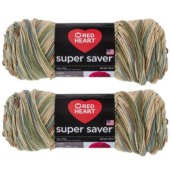 Bulk Buy: Red Heart Super Saver (2-Pack) (Aspen Print 5 oz Each Skein)