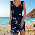 thumbnail image 2 of TJAZFJPA Robe d'Été pour Femmes, Jupe Midi Élégante à Bretelles, Robe Décontractée Imprimée, Jupe de Plage, Robe de Nuit, Robe de Maternité Smallshow, 2 of 5