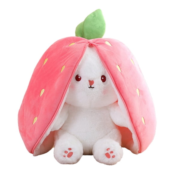 Stuffed Bunny Toy Lovely Strawberry Orange Fruit Animal Plushie Soft Ornament PP Cotton Plush Easter Bunny Animal Girl Doll Toy Birthday Gift