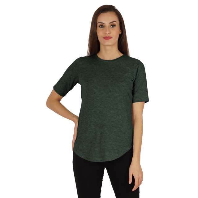 Inkmeso Regular Fit Solid Round NeckTop For Womens Casual Short Sleeves Soft Tee Tops
