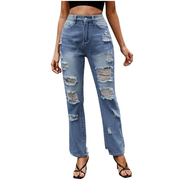 Soki Skinny Jeans for Women Stretch High Waisted Jeans Ripped Tight Slim-fit Pants
