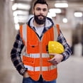 thumbnail image 2 of Polyester Safety Vest for Outdoor Adventures, Breathable Lightweight Uniform with Multi-Pockets and Zipper Closure, Reflective Strips for High Visibility, Suitable for Various Activities, 2 of 5