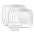 thumbnail image 1 of Corelle Pure White 12-Piece Square Glass Dinnerware Set (Service for 4), 1 of 8