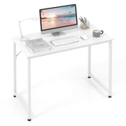 Giantex 40” Home Office Computer Desk, Modern Simple Writing Study Desk, Metal Frame Gaming Desk, Laptop PC Workstation, White