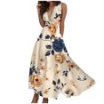 thumbnail image 1 of TJAZFJPA Robe en Dentelle Femme Mode Femme Printemps et Été Imprimée Sans Manches Col en V Fermeture Éclair Latérale Style Robe (5) Combinaisons pour Porter sous les Robes Grande Taille Robes d'Été pour Femmes, 1 of 7
