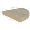 thumbnail image 4 of vidaXL Floating Corner Shelves 2 pcs Oak 35x35x3.8 cm MDF, 4 of 5