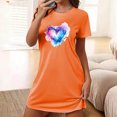thumbnail image 1 of Mefallenssiah Chemise de Nuit Courte Surdimensionnée pour Femmes Mode Imprimé Poitrine Manches Courtes, 1 of 7