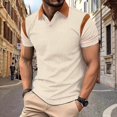 thumbnail image 3 of QIPOPIQ Mens Polo Shirts Textured Knit V-Neck Summer Shirts Clearance, 3 of 8