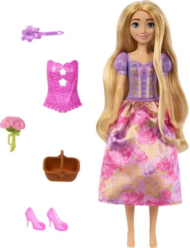 Mattel-Princesses Disney Spin&Reveal-Poupée Raiponce avec surprises