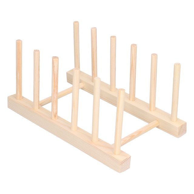 Bamboo Dish Plate, Dish Rack Pine Wood Environmental Friendly Lightweight Portable For Kitchen For Dinning Room 5 Grids 23cm,5 Grids 28cm,3 Grids 18cm