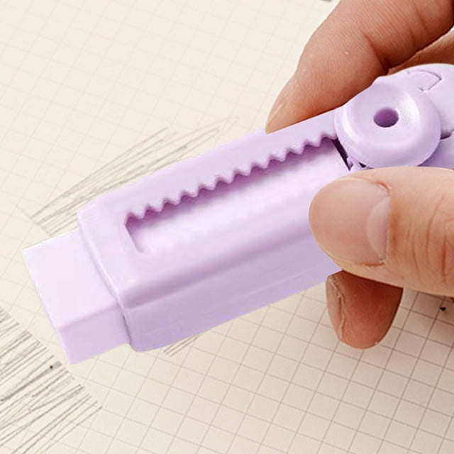 Retractable Push Pull Eraser for Precision Erasing No Crumble Design Ideal Student School Use