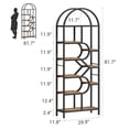 thumbnail image 2 of TROPOW Bookshelf 6 Tier Arched Bookcase 81.7in Tall Display Racks Geometric Open Storage Shelf Unique Book Rack Metal Frame Large Modern Book Shelf for Bedroom, Living Room, Home Office,Black, 2 of 5