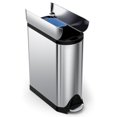 thumbnail image 2 of Simplehuman 40 Liter / 10.6 gal Stainless Steel Dual Compartment Butterfly Lid Kitchen Step Trash Can Recycler, Brushed, 2 of 4